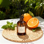 Reed Diffuser Set, 8.12 fl.oz Citrus Scent Oil Diffuser with Sticks, Long-Lasting Home Fragrance Reed Diffuser for Bathroom Shelf Decor, Air Freshener Room Diffuser