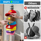 4 Pack Hat Organizer Hat Hook for Wall,Hold up to 40 Hats,Hat Holder with Strong Adhesive and Screws,Cap Holder Hat Hangers for Wall Closet Door and Bedroom(B-Black,4pcs)