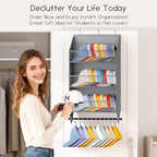 Over the Door Hat Rack - 3-Layer Design Hat Organizer Holds 30-36 Hats with 10 Hooks, Ideal Hat Rack for Door, Over the Door Organizer for Closet, Apartment, Bedroom, Dorm, 1 Pack, Grey