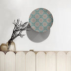 Turkish Decorative Plate Stand, 6 Inch, Cyan Blue Round Display Plate, Decorative Plates with Stand, for Kitchen Living Room Office Countertop Decor