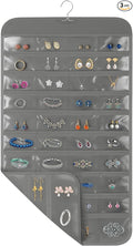 3 Pack Hanging Jewelry Organizer, 80 Clear Pockets earring organizer and storage, Accessories holder organizer for Closet, Jewelries, Necklace, Travel
