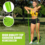 HPYGN 3 Levels Non-Latex Exercise Bands for Physical Therapy & Yoga, Professional Resistance Bands Set for Working Out, Strength Training, Pilates & Rehab, TPE Elastic Stretch Bands for Seniors, Women