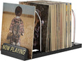 BS-VOG Now Playing Vinyl Record Stand, 50 LP Vinyl Record Storage with Non-slip Grooves, Wood Now Spinning Vinyl Record Holder for Albums Magazine Rack Magazine Organizer Record Display, Gift Package