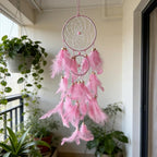 Pink Dream Catcher Wall Decor Handmade Feathers Dreamcatcher Wall Hanging Ornament Room Decor, Dream Catchers for Girls Kids Boys Bedroom Decor Art Craft Gift