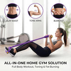 Pedal Resistance Band with Handle, 6-Tube Foot Pedal & Ankle Puller Exercise Band for Full Body Workout, Multifunction Home Gym Equipment for Arms, Legs, Abdomen, Waist Training