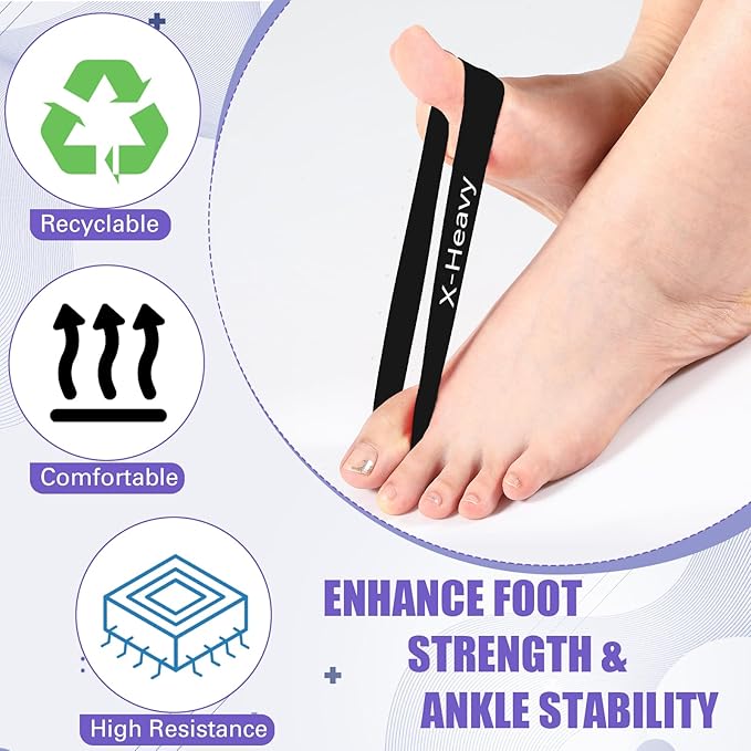 Set of 5 Toe Stretcher Band Separator Spacer Bunion Correction Hallux Valgus Alignment Foot Stretcher Straightener Resistance Loop Yoga Exercise Foot Care with Carry Bag(Grey)