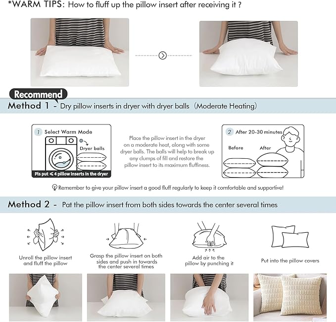MIULEE Pillow Insert 16x36 Inch, Decorative Rectangle Throw Pillow Inserts, Premium Fluffy Pillow Forms Sham Stuffer for Sofa Couch Living Room