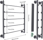 5 Tier Wall Mount Tie Rack Scarf Display Belt Pants Hangers Scarves Hijab Stand, Ribbon Organizer Holder Wrapping Paper Spool Storage Towel Rack for Retail Store,Home,Craft Room,Florist