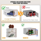X-Large Stackable Shoe Boxes - Clear Plastic Shoe Storage Boxes with Magnetic Door, Thicken Shoe Organizer for Closet, Space Saving Foldable Shoe Containers Bins for Sneaker Boot - 6 Pack(Brown)