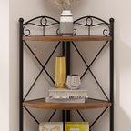 VECELO 5 Tier Corner Shelf Stand, 55.2" Tall Corner Bookshelf, Rustic Brown Storage Standing Shelf for Living Room, Plant Stand &Corner Bookcase for WallCorner, Living Room, Kitchen, Bedroom, Office