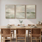 Framed Sage Green Abstract Landscape Wall Art for Bedroom, 3 Piece Modern Canvas Prints Paintings Artwork for Walls, Minimalist Nature Pictures for Living Room Dining Room Hallway Wall Decor 16x24 In