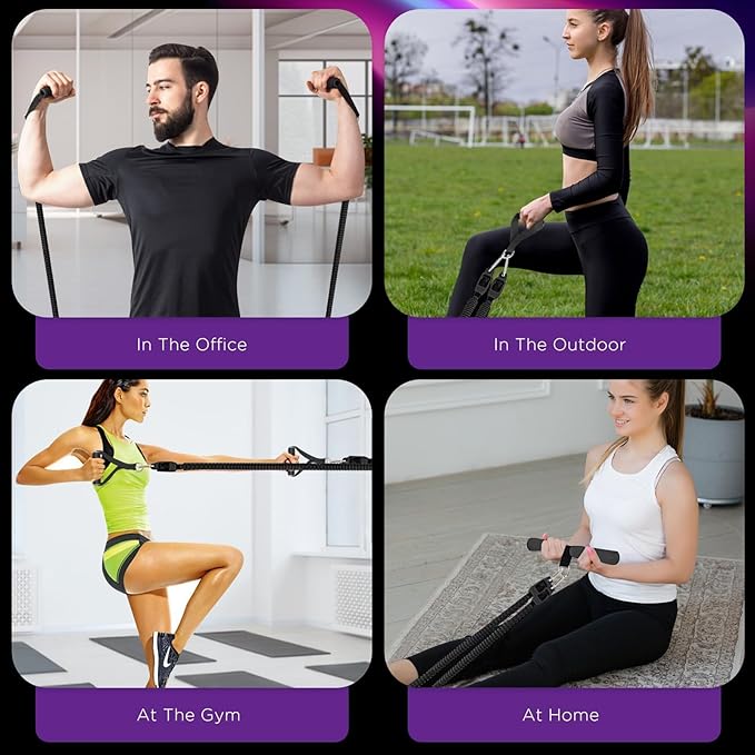 2025 Upgrade Pedal Resistance Band,4-Tube Elastic Sit Up Pull Rope for Men and Women,Pedal Puller for Strength Training,Foot Resistance Rope for Physical Therapy with 5Pcs Exercise Bands