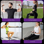2025 Upgrade Pedal Resistance Band,4-Tube Elastic Sit Up Pull Rope for Men and Women,Pedal Puller for Strength Training,Foot Resistance Rope for Physical Therapy with 5Pcs Exercise Bands