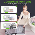 Vacuum Bags for Travel with USB Electric Pump, 15 Pack Carry-on Size Compression Packing for Luggage and Suitcase, Space Saver Bags for Clothes and Clothing Travel