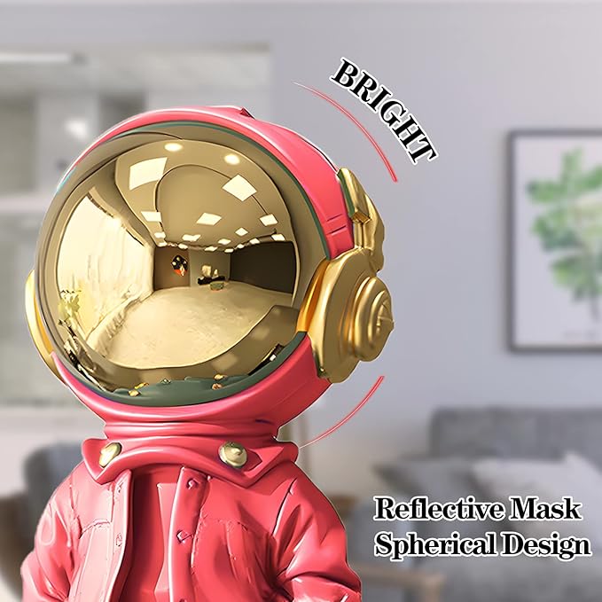 EZ4ENCE Astronaut Statues Spaceman Sculpture Modern Arts Bright Red Figurine Ornament Room Decor for Men,Home and Crafts Desktop Accessories Tabletop Decoration, Living Room, Office, Bookshelf…