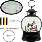 AOMIL Christmas Snow Globe Lantern with Music & Timer - USB/Battery Operated LED Glittering Globe, Snow Globe Decor for Home Holiday (Reindeer)