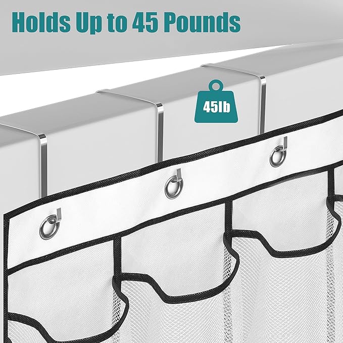 28Large Pockets Over The Door Shoe Organizer, Hanging Shoe Organizer for Closet, Premium Clear Shoe Rack for Door, Shoes Hanger Organizers Storage Holder for Back of Door and 4Metal Hook White