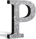 Qunclay 8'' Silver Crystal Diamond Bling Letters Crushed Diamond Decoration Wooden Glitter Letter with Screw and Hooks Rhinestone Gift for Wedding Y2k Mcbling Bedroom Wall Decor (Letter P)