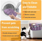 Armchair Caddy, Sofa Armrest Organizer, Non Slip Recliner Organizer, Remote Control Holder for Recliners, Recliner Arm Caddy with 14 Pockets Storage for TV Remote, Phone, Magazine (Purple)