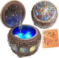 Briskfeel Music Box with Sun & Zodiac Signs, Rotating Goddess, Plays You Are My Sunshine, with 18-Note Sankyo Movement, LED Light Up Base, Musical Jewelry Box, Birthday & Christmas Gift (A1 Sun)