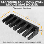 Adoreal Magnetic ABS 6 Standard AR Rack Wall Mount, AR Mag Holder for 5.56 .223 Magazines, Wall Magazine Display, Magnet AR Mag Storage Organizer
