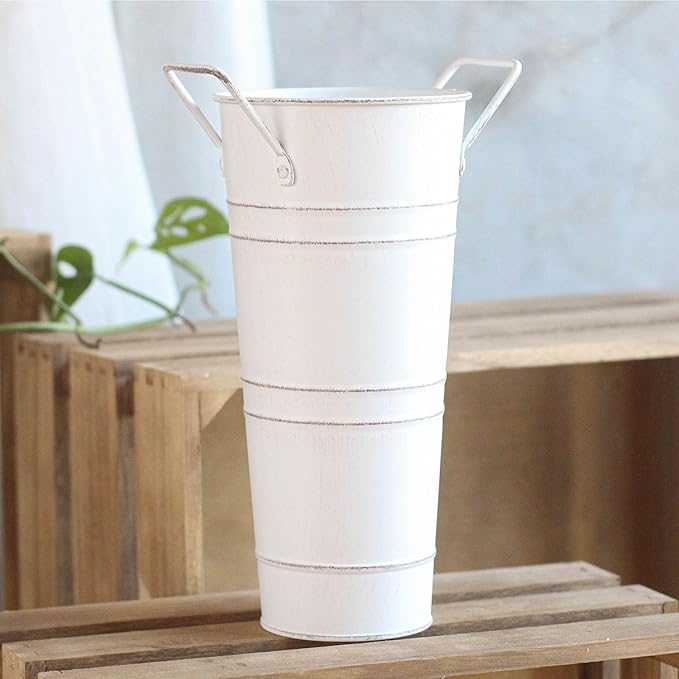 Metal Umbrella Stand Standing Umbrella Holders Bin Canes , Perfect for Entryway and Porch Use, Ideal Organizer for Home and Office Rustic Floral Bucket Floor Vase for Entryway Porch Indoor (black)