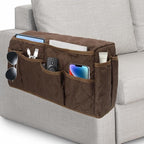 Remote Control Holder, Non Slip Bedside Armchair Caddy, Recliner Arm Caddy Armrest Organizer with 14 Pockets for Cell Phone TV Remote Control Magazines