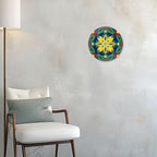 Decorative Plates for Display 8" Colorful Stained Glass Floral Mandala Ceramic Ornament with Display Stand and Hook Up for Wall Decor Hanging Festival Wedding Gift