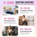 Resistance Bands with Handles for Women, Exercise Bands Set for Physical Therapy Yoga Pilates, 5 Level Workout Bands for Working Out with Door Anchor, Home Gym Fitness Equipment