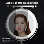 DEIOVWXS Makeup Mirror, 3000mAh Rechargeable Double-Sided Magnifying Vanity Mirror with 3 Colors, 1X/10X, Adjustable Brightness, Gifts for Mom, Mothers Day, Women, Wife, Girls, Dorm Room Essential