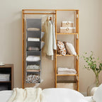 YOUDENOVA Hanging Closet Organizer, 6-Shelf Closet Hanging Storage Shelves, 2 Packs, Light Grey