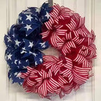 250th Anniversary Patriotic Wreath, 4th of July Wreath for Front Door, Patriotic Wreath Handmade Eagle Wreaths, Memorial Day Home Decoration for Indoor and Outdoor (D)