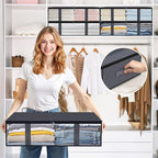 StorageRight Under Bed Storage Bags 6 Pack, 40L Large Clothes & Comforter Storage Containers with Clear Window, Breathable Fabric Organizer for Blankets, Bedding, Seasonal Clothing, Grey