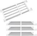 Geetery 4 Pcs Closet Tension Shelf Rod Metal Expandable Shelf Organizer Adjustable Closet Shelves Rack DIY Dividers Separators for Cabinet Storage Locker Clothes(16.54–23.62 Inch)