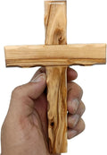 Zuluf 6.2" Olive Wood Plain Wall Cross | Christian Handmade Wooden Cross for Wall from Jerusalem Holy Land | Wall Cross for Home Decor | Catholic Wall Art | Religious Christian Decor Gift