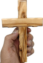 Zuluf 6.2" Olive Wood Plain Wall Cross | Christian Handmade Wooden Cross for Wall from Jerusalem Holy Land | Wall Cross for Home Decor | Catholic Wall Art | Religious Christian Decor Gift