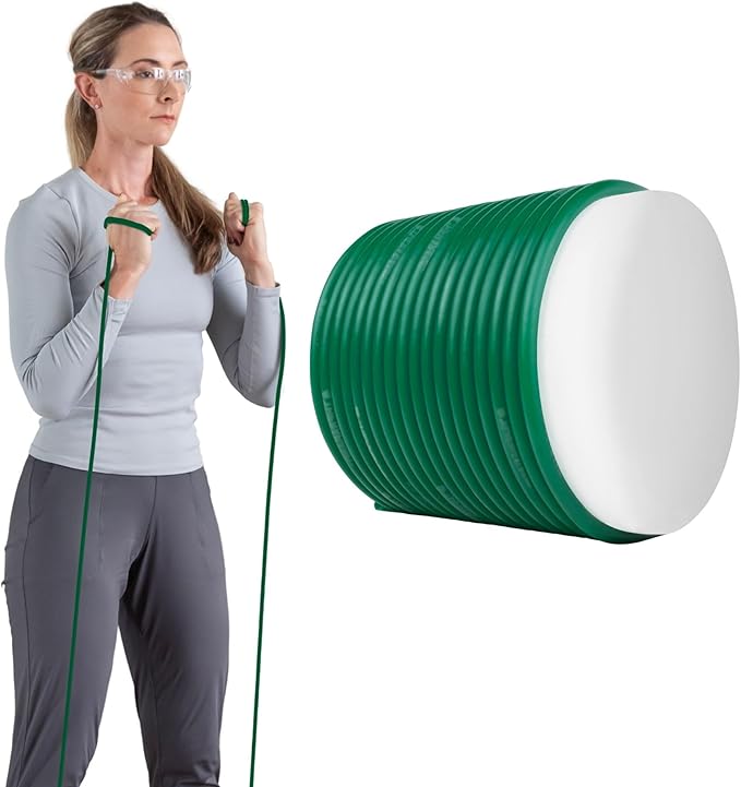 THERABAND Latex Resistance Tubing, Red, Medium Level 2, 100 ft Roll, Professional Grade Resistance Band for Exercise, Upper and Lower Body Workouts, Cut-to-Length, Color-Coded Levels