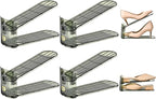shoe slots organizer, Clear Shoe Stacker, Adjustable Level Shoe Rack,Storage Space Saver for Sneakers Display (Green Transparent, 6Pack)