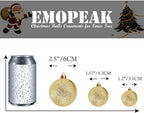 Emopeak 24Pcs Christmas Balls Ornaments for Xmas Christmas Tree - 4 Style Shatterproof Christmas Tree Decorations Hanging Ball for Holiday Wedding Party Decoration (Gold, 1.3"/3.2CM)