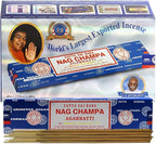 Nag Champa Incense Sticks 40g x 12 and Incense Stick Holder Bundle Insence Insense Satya Incense