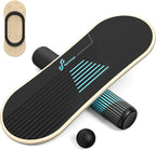 Sportneer Balance Board - 7 Modes Surf Balance Board Trainer with Adjustable Stoppers with Resistance Band Bar, Sportneer Detachable Workout Exercise Bar Handles for All Kinds Resistance Bands