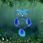 Owl Dream Catcher for Kids, Glow in The Dark Blue Dream Catchers Owl Decor for Home Bedroom Wall Hanging Decorations