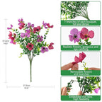 Homsunny Artificial Fake Flowers Plants for Outdoors - 12 Bundles Fake Plants Faux Silk Flowers Outside, UV Resistant for Planter Front, Porch, Garden, Patio, Spring Decor