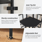 HOMISSUE Corner Shelf, 6 Tier Tall Narrow Bookshelf 76.9", Industrial Corner Bookcase with Storage for Home Office Living Room and Bedroom, Black