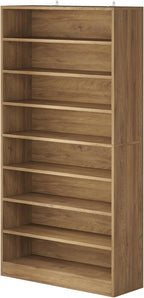 Tribesigns Tall Shoe Cabinet, 9 Tiers 40-45 Pairs Heavy Duty Wood Freestanding Shoe Storage Cabinet, 70.8'' Tall Shoe Cabinet with Open Storage for Entryway (1, Light Brown)