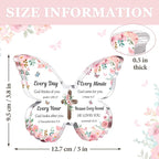Christian Gifts for Women Faith, Butterfly Acrylic Plaque Sign, Christian Gift for Women on Mothers Day Birthday, Spiritual Present for Female Friend Family, 5x3.8x0.5 Inch - Pink