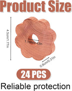 24pcs Cedar Chips for Clothes Storage, 1.77x0.31in Cedar Rings Wood Cedar Blocks Redolent Cedar Rings for Houses Drawers Closets Shoebox Clothes Storage