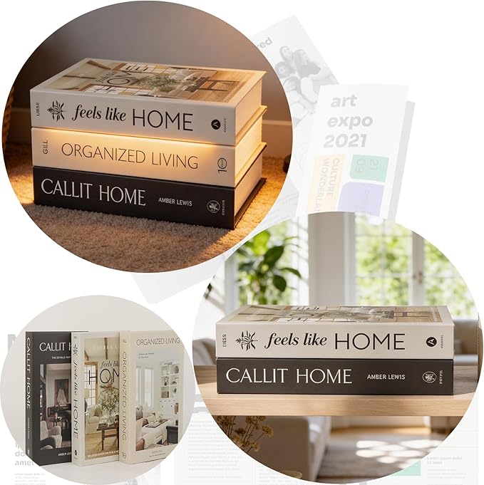 3 PCS Faux Decorative Books for Home Decor-Coffee Table Books Decor-Aesthetic Fake/Faux Books for Decoration,libros Decoration for Coffee Table, Shelf Accessories (3-CALLIT Home ORGANIZDE Living)
