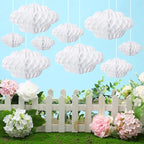 Affrolling 20 Pcs 3D Cloud Decorations Hanging Honeycomb Decor Artificial Cloud Ornaments for Ceiling Art Wedding Birthday Nursery Room Baby Shower Party Decorations(X-Large, Classical Style)