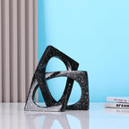 Modern Geometric Sculpture Black Knot Statue Decor, Home Bookcase Centerpiece Jax Decorative, Tabletop Sculpture and Figurines, For Home Decor Accent Cube Ornaments
